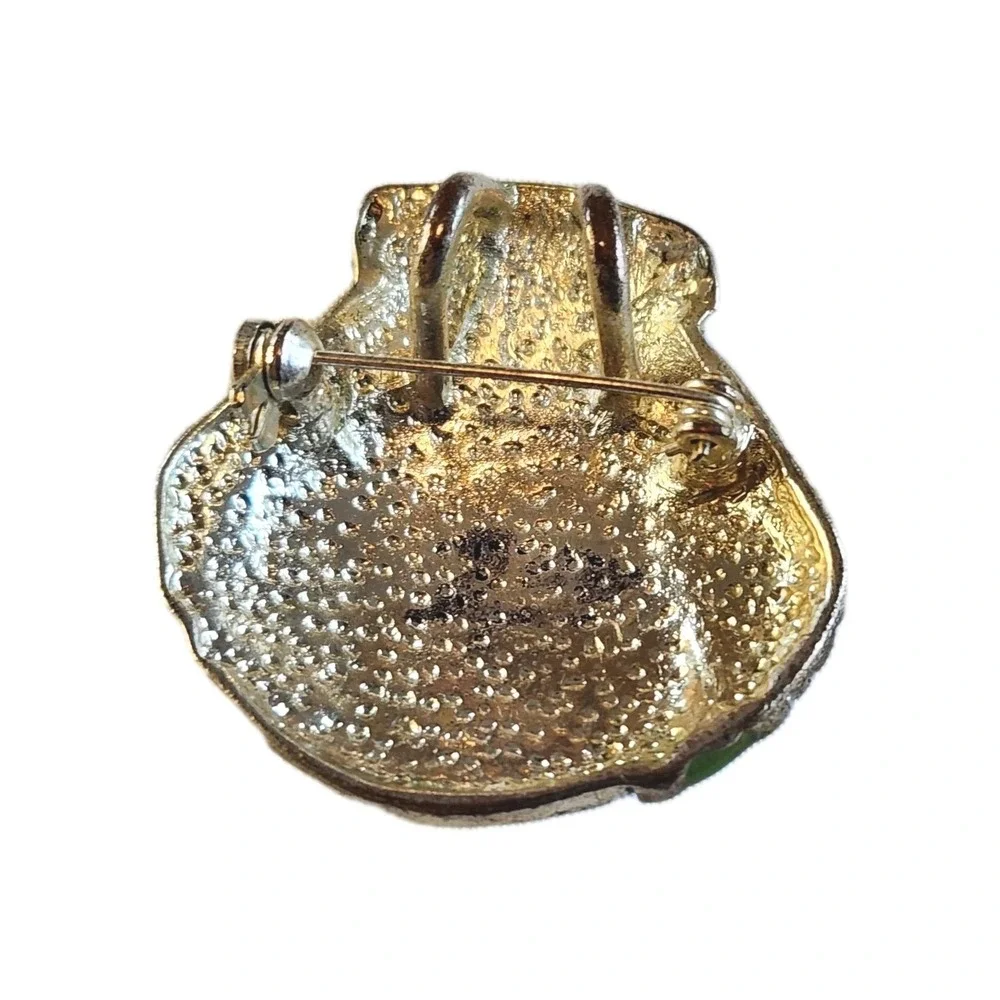 Vintage Green Abalone‎ Shell Brooch Pendant Ocean Summer Pin Beach Jewelry Gift